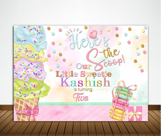 Two Sweet Theme Birthday Party Backdrop 