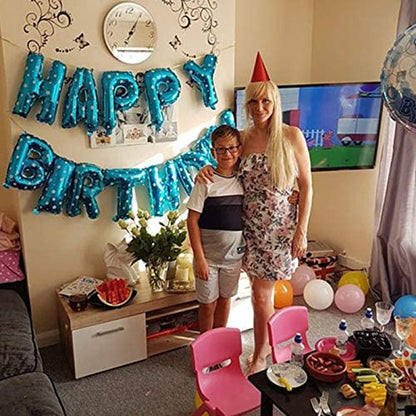 Happy Birthday Balloon Banners Blue Alphabet Birthday Balloons Banner Boys Teen Boys Birthday Party Balloons Decoration