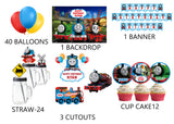 Thomas & Friends Theme Birthday Party Combo Kit with Backdrop & Decorations