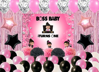 Boss Baby Girl Theme Birthday Party Complete Decoration Kit 