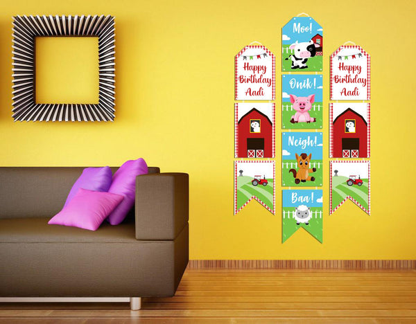 Farm Animal Theme Hanging  Door Banners Birthday Party Wall Decoration