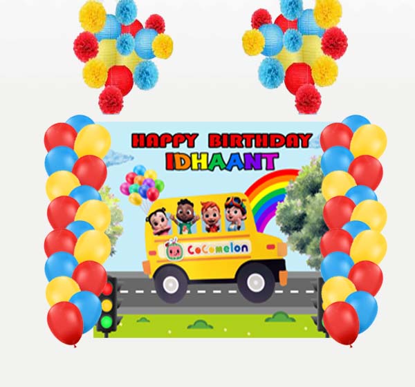 Cocomelon Theme Birthday Party Complete Decoration Kit