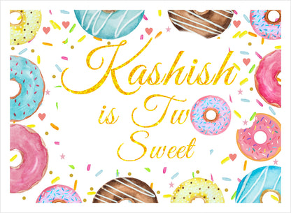 Two Sweet Theme Birthday Party Backdrop 