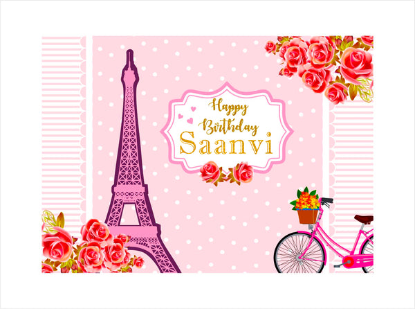 Oh La La Paris Theme Birthday Party Backdrop 