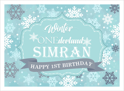 Winter Wonderland Theme Birthday Party Backdrop