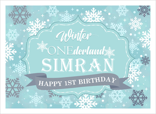 Winter Wonderland Theme Birthday Party Backdrop
