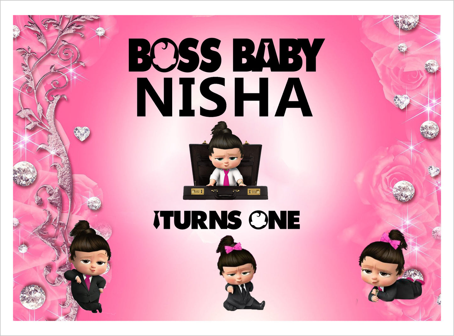 Boss Baby Girl Theme Birthday Party Backdrop