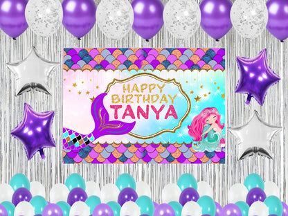Mermaid Theme Birthday Party Complete Party Set for Girls