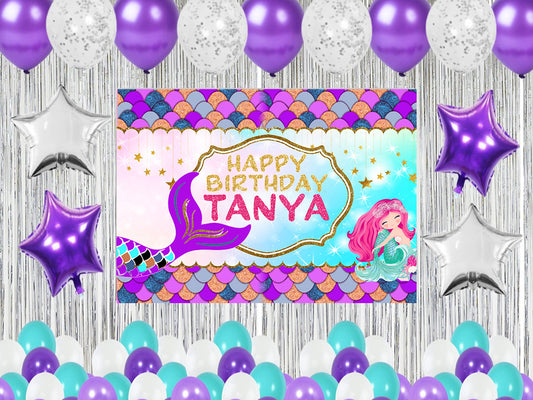 Mermaid Theme Birthday Party Complete Party Set for Girls