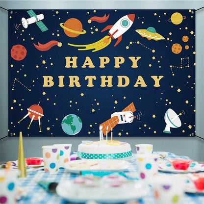 Space Theme Birthday Party Backdrop