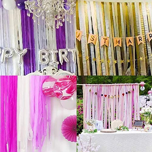 Purple Crepe Paper Crepe Paper Streamer (6 Piece) - Party Supplies For Parties, Baby Shower, Bridal Shower