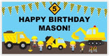Personalized Construction Birthday Photo Party Backdrop