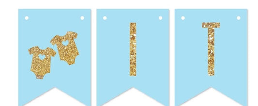 Twin Boys Birthday Paper Banner for  Decoration