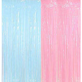Baby Shower Decoration-Pink Blue Fringe Curtain ,Banner And Balloons(Pack Of 56)