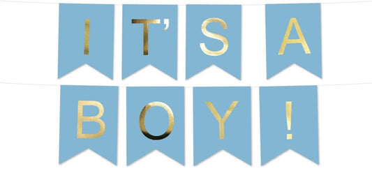 Its A Boy -Baby Welcome Banner Bunting & Garland Photo Booth Props Decoration