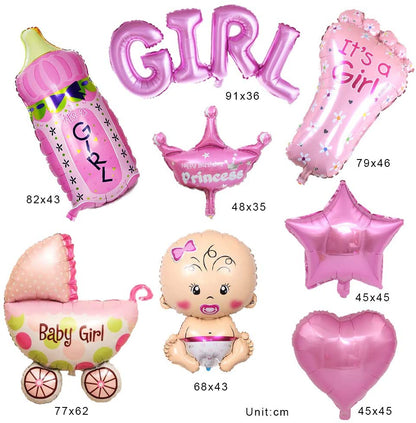 Baby Girl Welcome Decoration Foil Balloons Kit"- Foil Balloons(Pack Of 8)