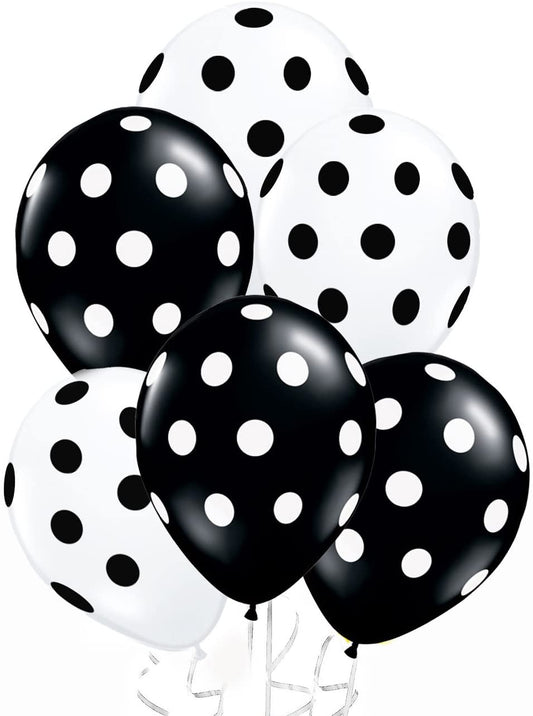 Black And White Polka Dot Party Balloons-Birthday Parties, New Year Parties, Graduation Ceremony.