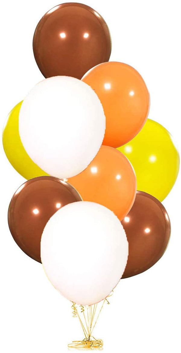 Yellow , Orange, Brown And White Latex Balloons For Birthday/Baby Shower