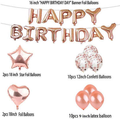 50th Rose Gold Party Birthday Decorations