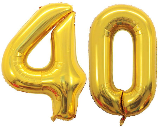 40 Gold Number Foil Balloon 16 inch