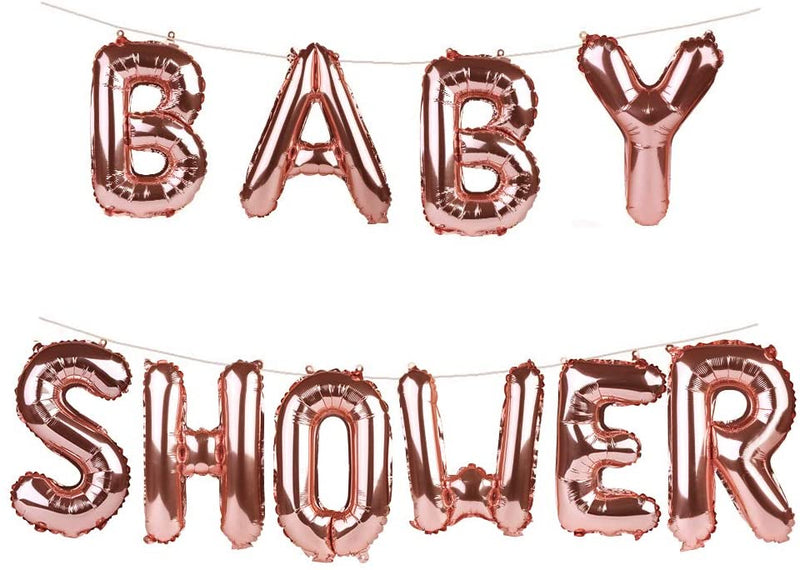 Baby Shower Party Decorations Balloons,Rose Gold Set Party Supplies For Boys And Girls With Baby Shower Banner Foil Balloons