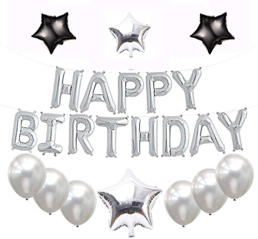 40th Birthday Decorations Party Supplies Blue Silver and  Black