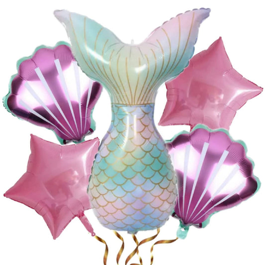 Mermaid Foil Balloons ( Set Of 5 )