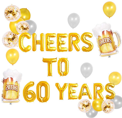 Cheers To 60 Years Balloons & banners decorations
