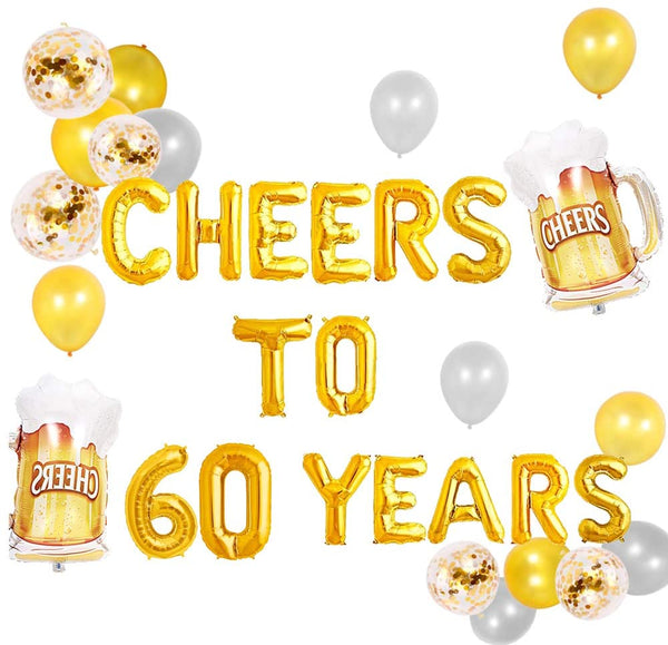 Cheers To 60 Years Balloons & banners decorations