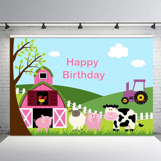 Farm Animals Theme Birthday Party Backdrop