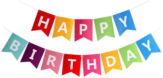 Colorful Happy Birthday Bunting Banner Party Decor Home Decor For Home
