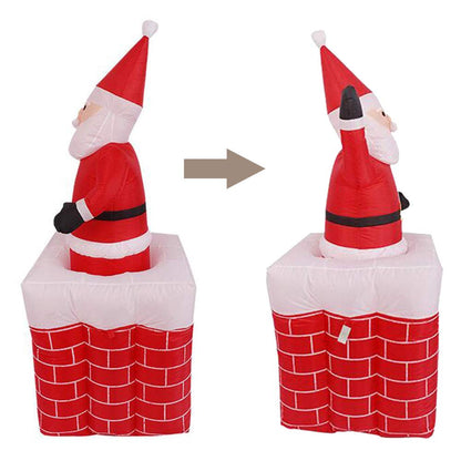 5 Ft Animated Santa Claus Climbing Out Of Chimney Inflatable Home Decorations for Christmas celebrations & decoration