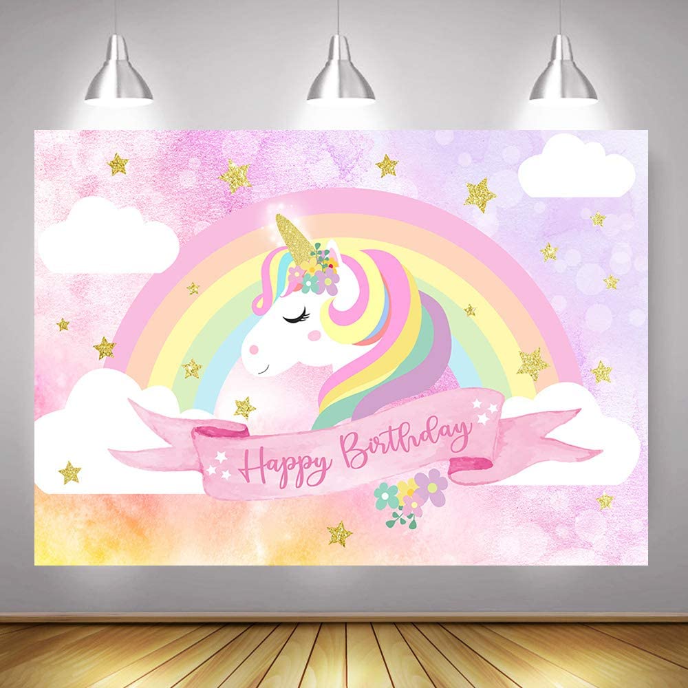 Unicorn Theme Birthday Party Backdrop