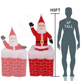 5 Ft Animated Santa Claus Climbing Out Of Chimney Inflatable Home Decorations for Christmas celebrations & decoration