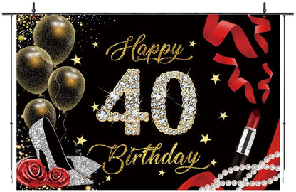40th Birthday Party Backdrop 
