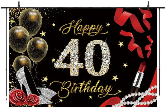 40th Birthday Party Backdrop 