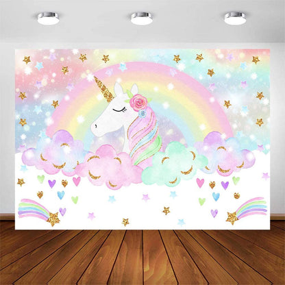 Unicorn Theme Birthday Party Backdrop