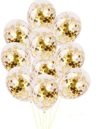 Metallic Gold And Pink Balloons and Gold Confetti Balloon