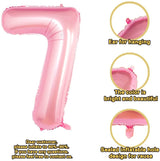 Pink Digit Foil Birthday Party Balloon Number 7