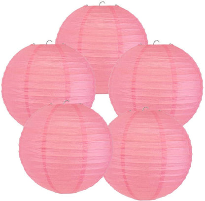 Tissue Paper Pom Poms And Paper Lanterns -Pink ,Green And Purple