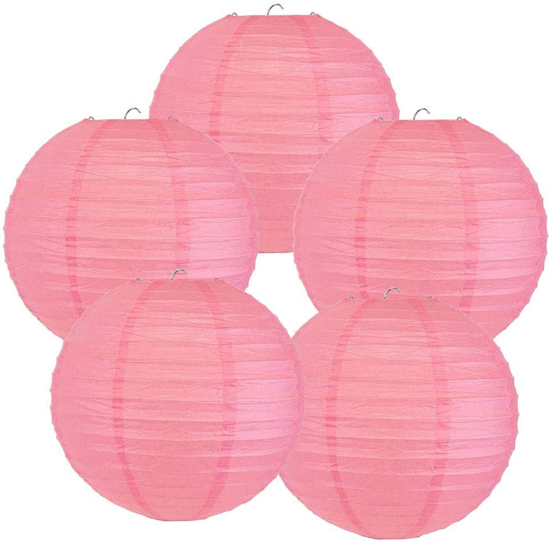 Pink Paper Lanterns -12"Inch Great For Birthday Parties, Weddings Or Baby Shower