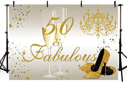 50th Birthday Party Backdrop 