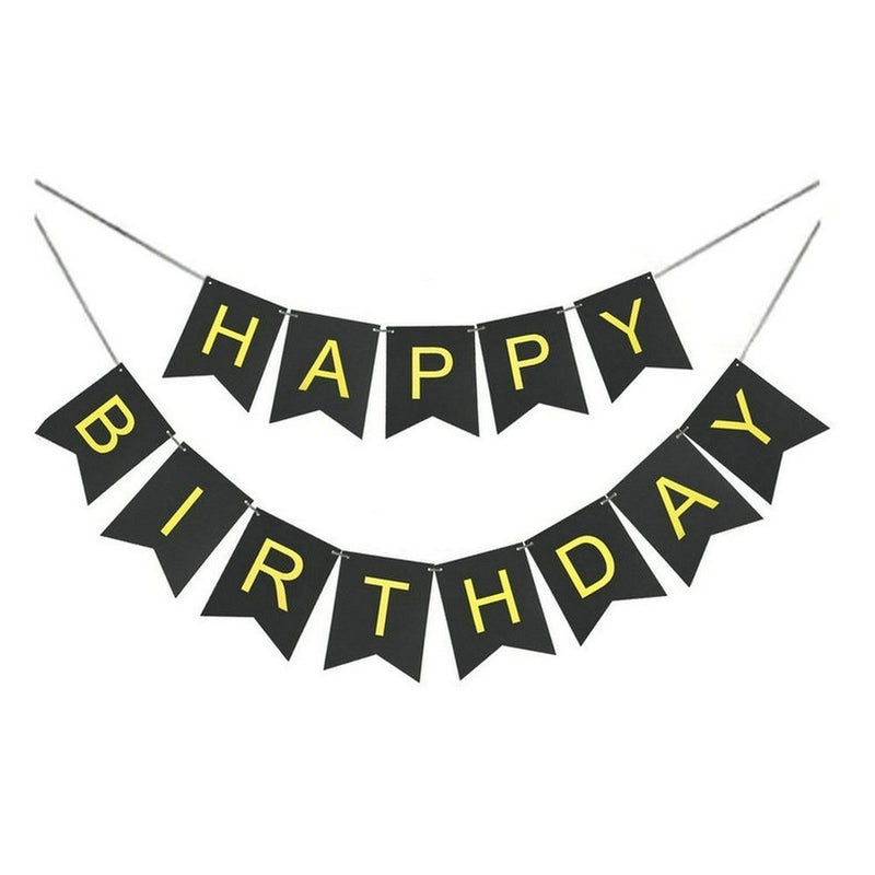 Black White And Gold Birthday Decorations Kit