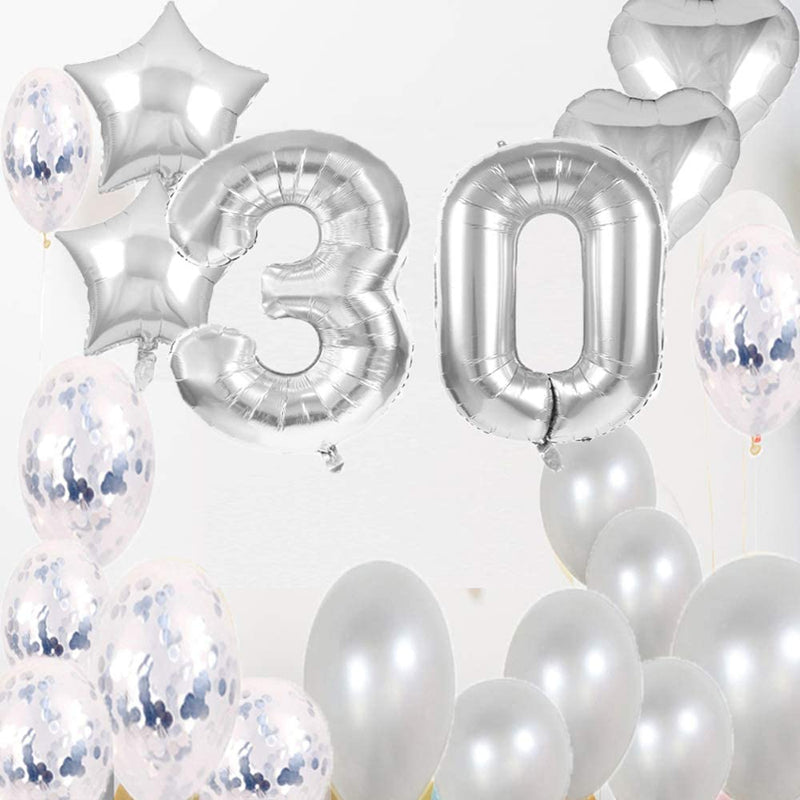 Silver 30th Birthday Decorations Party Supplies