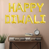 Metallic Gold Happy Diwali Foil Letter
