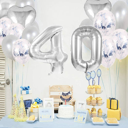 40th Birthday Silver  Decorations Party Supplies