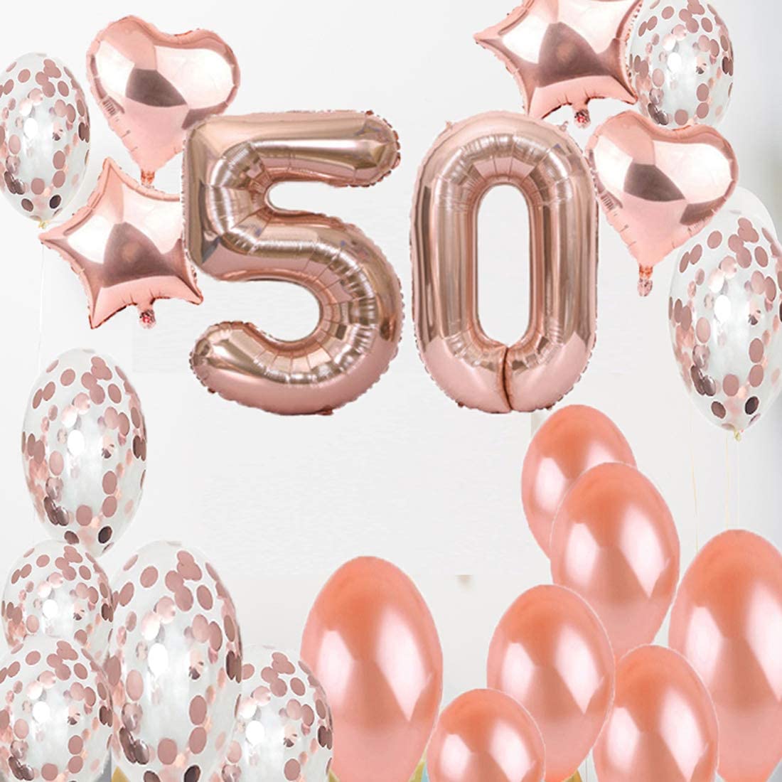 50th Rose Gold Party Birthday Decorations