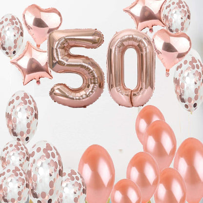 50th Rose Gold Party Birthday Decorations