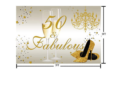 50th Birthday Party Backdrop 