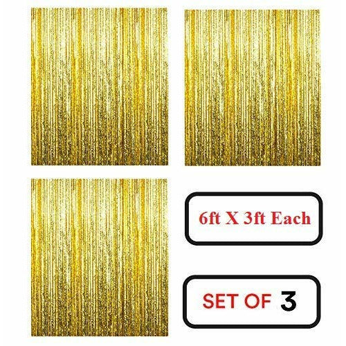 Happy Birthday Decoration Combo, HBD Banner - Gold Foiled Fringe Curtain - Foil Balloons - Latex Balloons, Photo Props